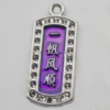 Pendant Zinc Alloy Enamel Jewelry Findings Lead-free, 29x12mm Hole:2mm, Sold by Bag