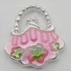 Pendant Zinc Alloy Enamel Jewelry Findings Lead-free, 15x14mm, Sold by Bag