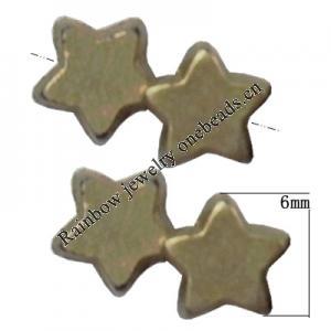 Spray-Painted Plastic Beads, Star 6mm Hole:1mm, Sold by Bag