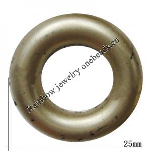 Spray-Painted Plastic Beads, Donut 25mm, Sold by Bag