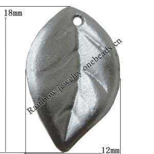 Spray-Painted Plastic Pendant, Leaf 18x12mm Hole:1mm, Sold by Bag