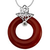 Sterling Silver Pendant/Charm with Agate, 36x28mm, Sold by PC