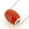 Sterling Silver Pendant/Charm with Agate, 13x10mm, Sold by PC