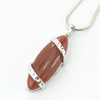 Sterling Silver Pendant/Charm with Agate, 31x12mm, Sold by PC