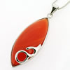 Sterling Silver Pendant/Charm with Agate, 43x14mm, Sold by PC