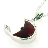 Sterling Silver Pendant/Charm with Agate, 20x14mm, Sold by PC