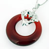 Sterling Silver Pendant/Charm with Agate, 38x27mm, Sold by PC