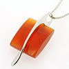 Sterling Silver Pendant/Charm with Agate, 33x14mm, Sold by PC
