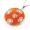 Sterling Silver Pendant/Charm with Agate, 33x25mm, Sold by PC