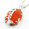 Sterling Silver Pendant/Charm with Agate, 29x17mm, Sold by PC