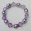 Acrylic & Pearl Bracelet, 8-Inch, Bead Size:12mm, Sold by Group