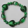 Lampwork & Glass Bracelet, 8-Inch, Bead Size:6mm-22mm, Sold by Group