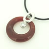 Sterling Silver Pendant/Charm with Agate, 34x27mm, Sold by PC