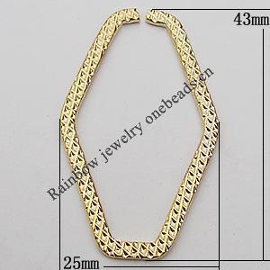 Iron Jumprings, Lead-Free Split, Diamond 25x43mm, Sold by Bag