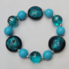 Lampwork & Acrylic Bracelet, 8-Inch, Bead Size:8mm-20mm, Sold by Group