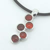 Sterling Silver Pendant/Charm with Agate, 30x11mm, Sold by PC