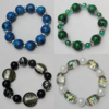 Lampwork & Glass Bracelet, 8-Inch Mix color Mix style, Bead Size:12mm-20mm, Sold by Group 