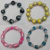 Acrylic & Glass Bracelet, 8-Inch Mix color Mix style, Bead Size:6mm-14mm, Sold by Group 