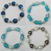 Acrylic & CCB Bracelet, 8-Inch Mix color Mix style, Bead Size:8mm-18mm, Sold by Group 