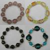 Lampwork & Acrylic Bracelet, 8-Inch Mix color Mix style, Bead Size:6mm-18mm, Sold by Group 