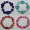 Lampwork & Acrylic Bracelet, 8-Inch Mix color Mix style, Bead Size:8mm-20mm, Sold by Group 