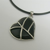 Sterling Silver Pendant/Charm with Agate, 32x25mm, Sold by PC