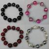 Acrylic & CCB Bracelet, 8-Inch Mix color Mix style, Bead Size:4mm-14mm, Sold by Group 