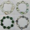 Acrylic & Pearl Bracelet, 8-Inch Mix color Mix style, Bead Size:6mm-18mm, Sold by Group 