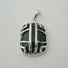 Sterling Silver Pendant/Charm with Agate, 23x14mm, Sold by PC