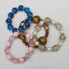 Lampwork & Glass Bracelet, 8-Inch Mix color Mix style, Bead Size:10mm-20mm, Sold by Group 