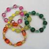 Acrylic & Glass Bracelet, 8-Inch Mix color Mix style, Bead Size:4mm-14mm, Sold by Group 