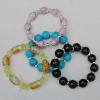 Agate & Glass Bracelet, 8-Inch Mix color Mix style, Bead Size:4mm-16mm, Sold by Group 