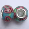 Handmade European Style Lampwork Beads With Silver Color Copper Core, 10x14mm Hole:5mm, Sold by PC