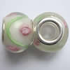 Handmade European Style Lampwork Beads With Silver Color Copper Core, 10x14mm Hole:5mm, Sold by PC