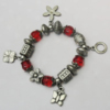 CCB & Acrylic Bracelet, 8-Inch, Bead Size:10mm-20mm, Sold by Group