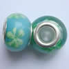 Handmade European Style Lampwork Beads With Silver Color Copper Core, 10x14mm Hole:5mm, Sold by PC