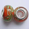 Handmade European Style Lampwork Beads With Silver Color Copper Core, 10x14mm Hole:5mm, Sold by PC