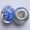 Handmade European Style Lampwork Beads With Silver Color Copper Core, 10x14mm Hole:5mm, Sold by PC