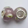 Handmade European Style Lampwork Beads With Silver Color Copper Core, 10x14mm Hole:5mm, Sold by PC