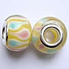 Handmade European Style Lampwork Beads With Silver Color Copper Core, 10x14mm Hole:5mm, Sold by PC