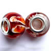 Handmade European Style Lampwork Beads With Silver Color Copper Core, 10x14mm Hole:5mm, Sold by PC