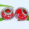 Handmade European Style Lampwork Beads With Silver Color Copper Core, 10x14mm Hole:5mm, Sold by PC