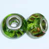 Handmade European Style Lampwork Beads With Silver Color Copper Core, 10x14mm Hole:5mm, Sold by PC