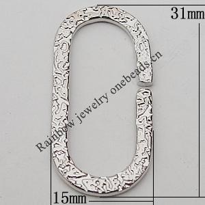 Iron Jumprings, Lead-Free Split, 15x31mm, Sold by Bag