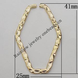 Iron Jumprings, Lead-Free Split, Diamond 25x41mm, Sold by Bag