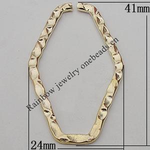 Iron Jumprings, Lead-Free Split, Diamond 24x41mm, Sold by Bag