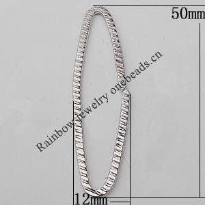 Iron Jumprings, Lead-Free Split, Oval 12x50mm, Sold by Bag