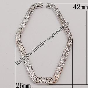 Iron Jumprings, Lead-Free Split, Diamond 25x42mm, Sold by Bag