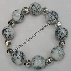 Semiprecious stone Bracelet, 8-Inch, Bead Size:6mm-14mm, Sold by Group