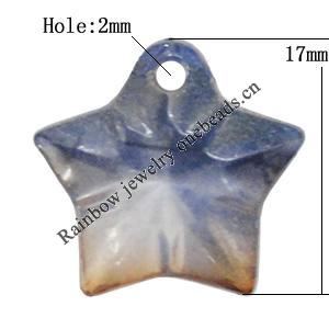 Dichroic Plastic Pendants, Star 17mm Hole:2mm, Sold by Bag